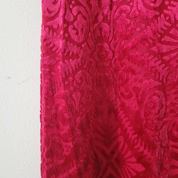 Red Velvet Burnout Dress S - Picture 2 of 7